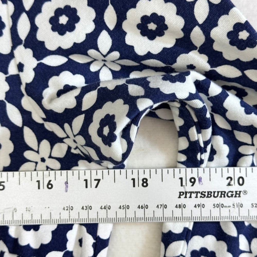 Boden Blue White Floral Geometric Print 3/4 Sleeve Shift Dress with Pockets - Picture 7 of 9